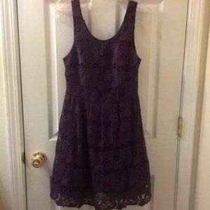 Thistlepearl Sleeveless Plum Lace Dress Size 4